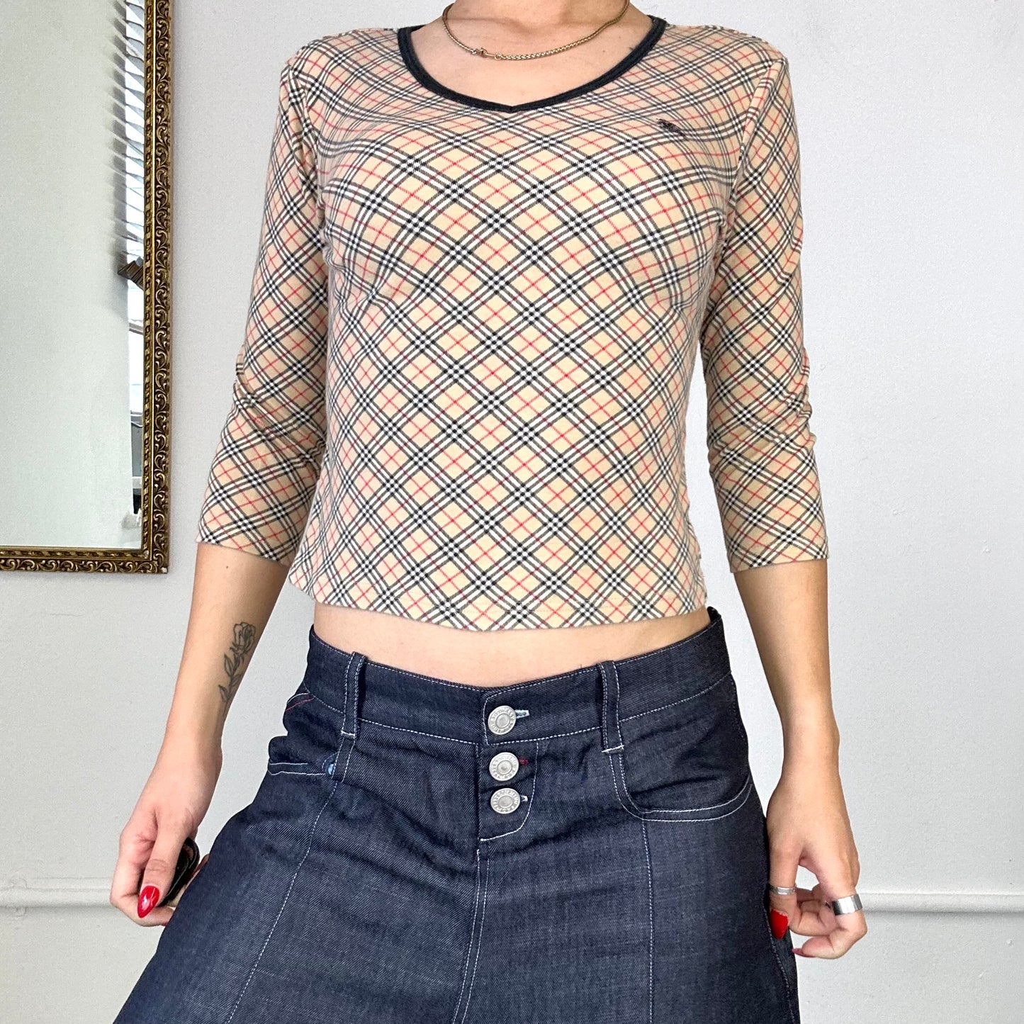 Burberry 3/4 length sleeved top