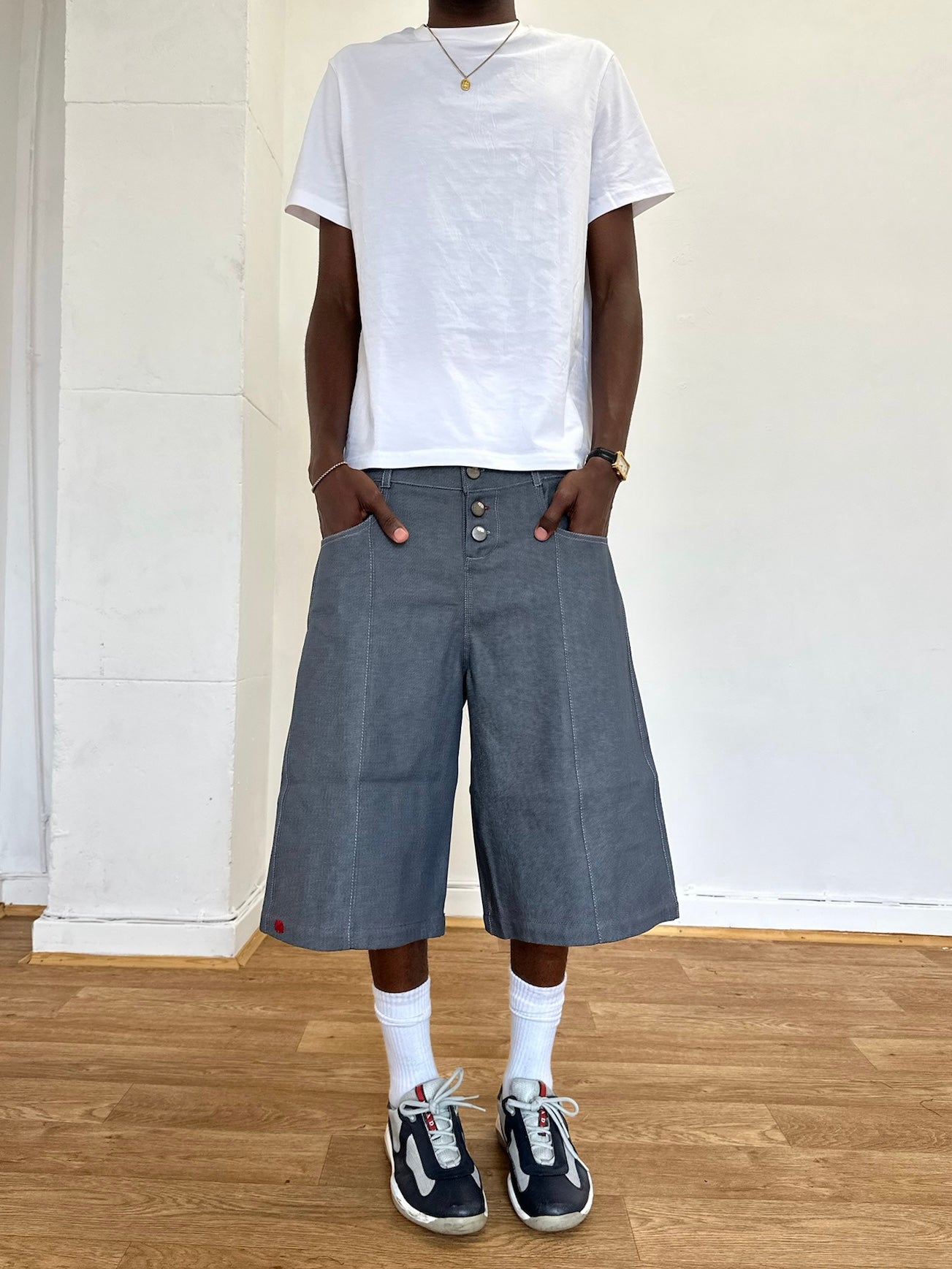 skater short - cadet grey denim