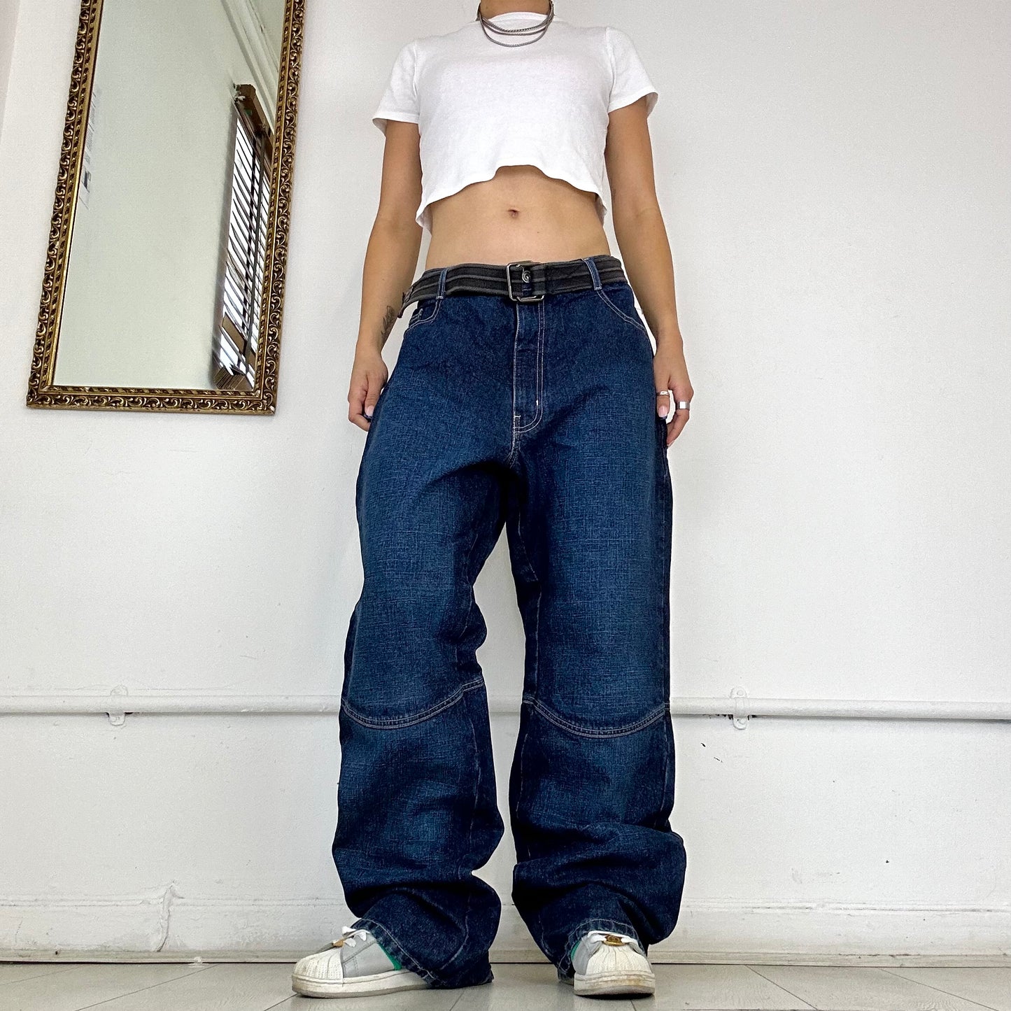 90's dark wash baggy jeans