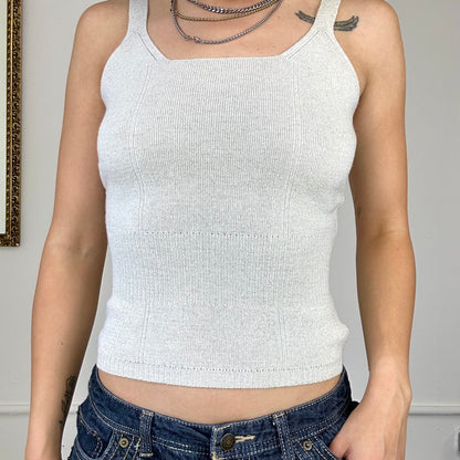 2000's knit silver tank top