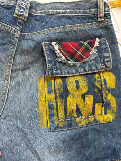 replay baggy patchwork denim jeans