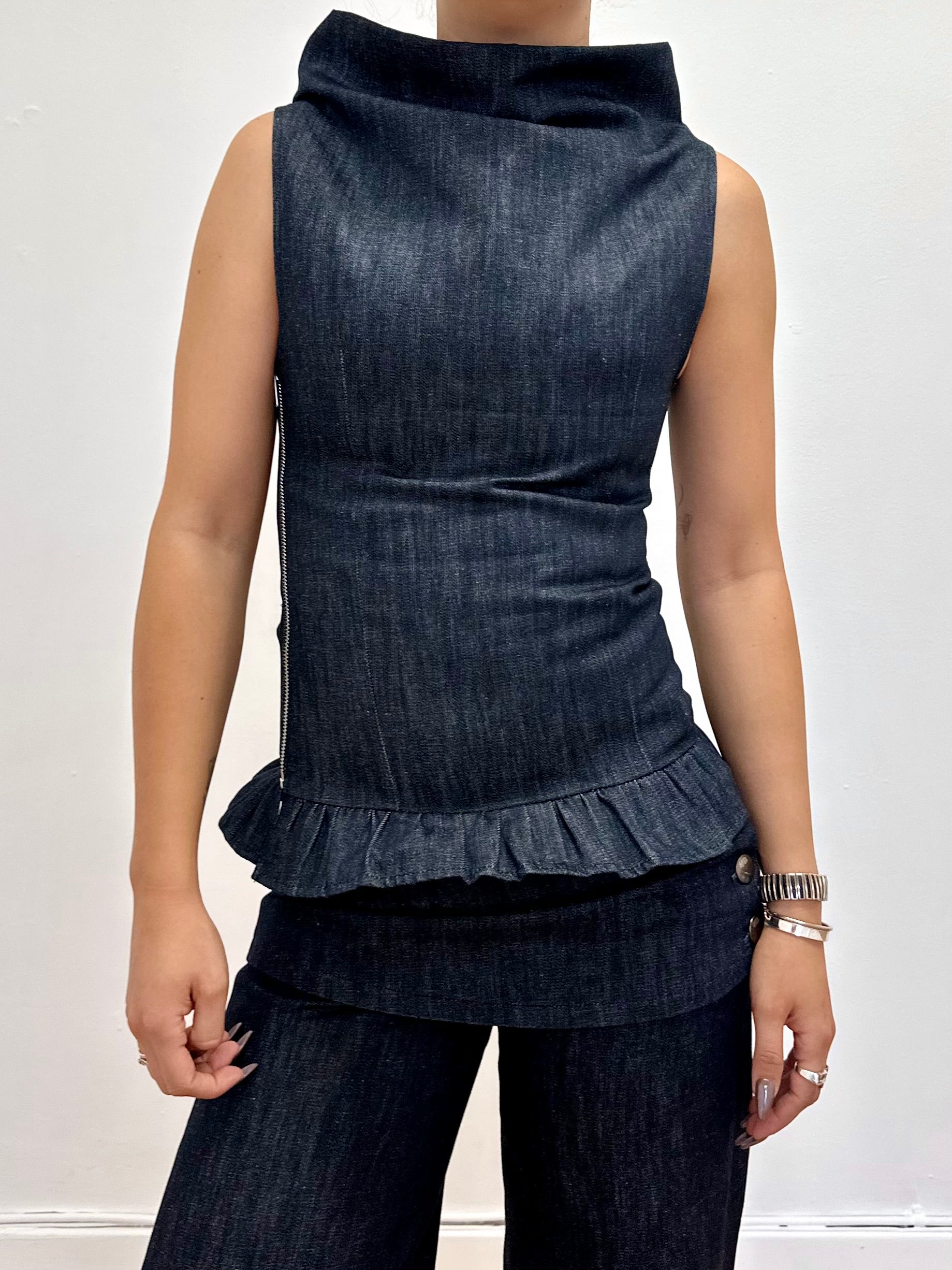 SAMPLE alex top - navy denim