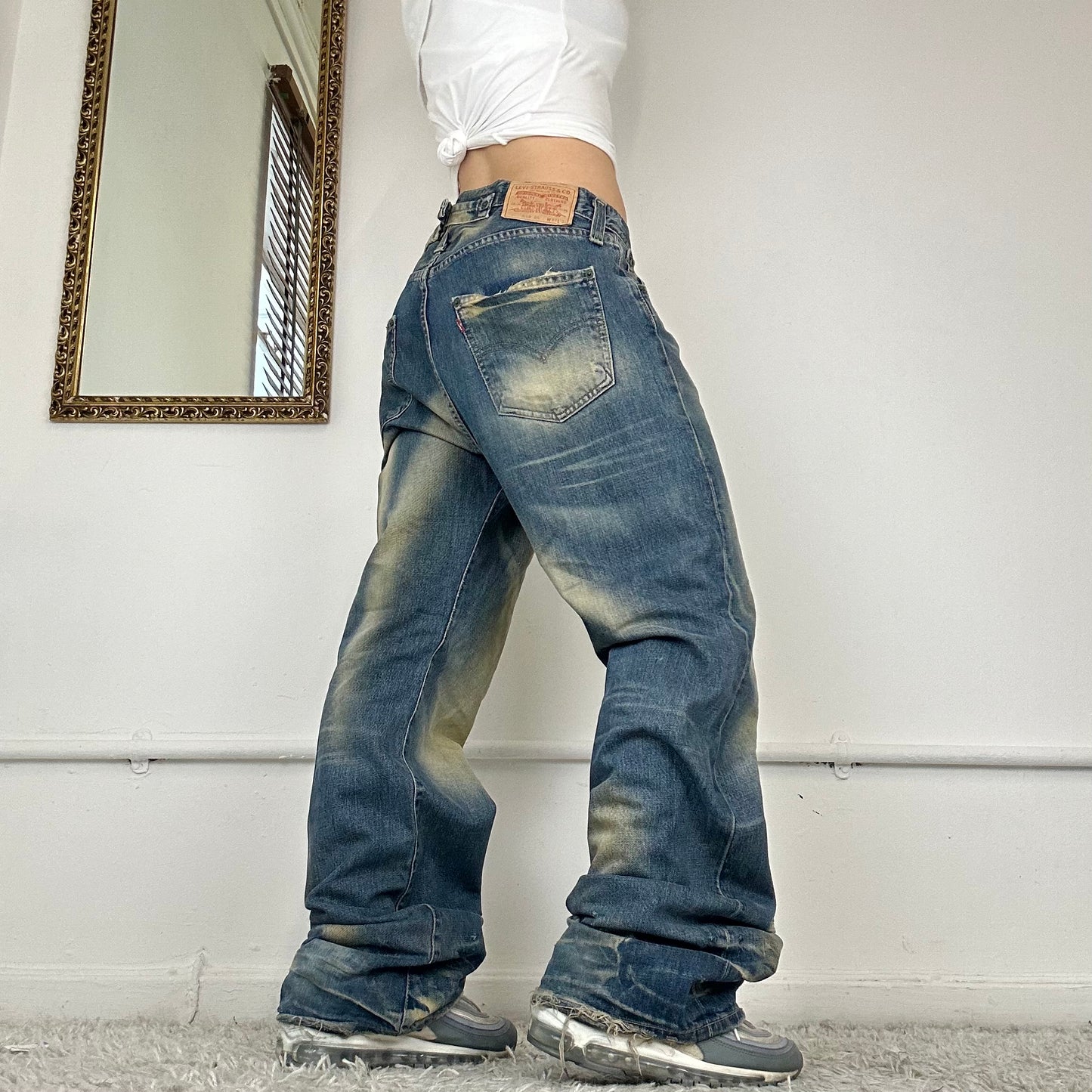 levi’s baggy two tone jeans