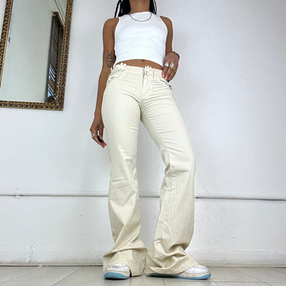 2000's beige flared trousers