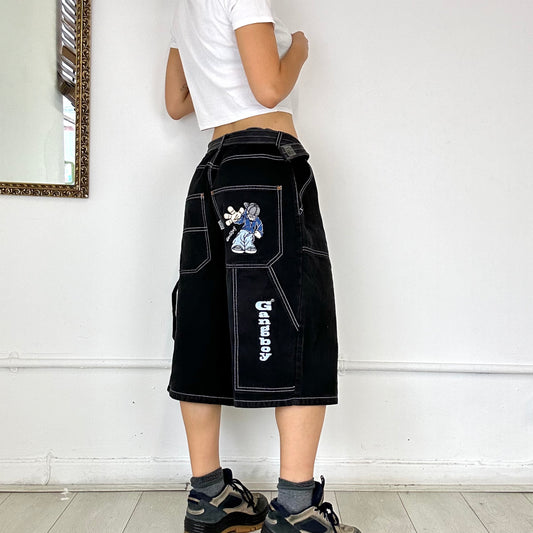 baggy black cargo short