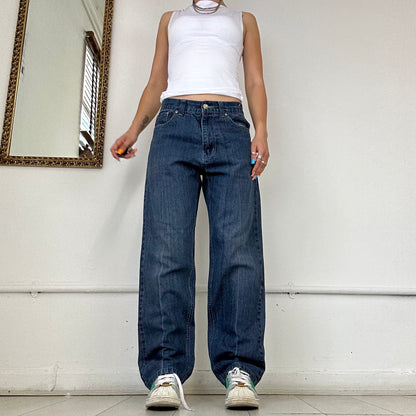 2000's dark wash straight leg jeans