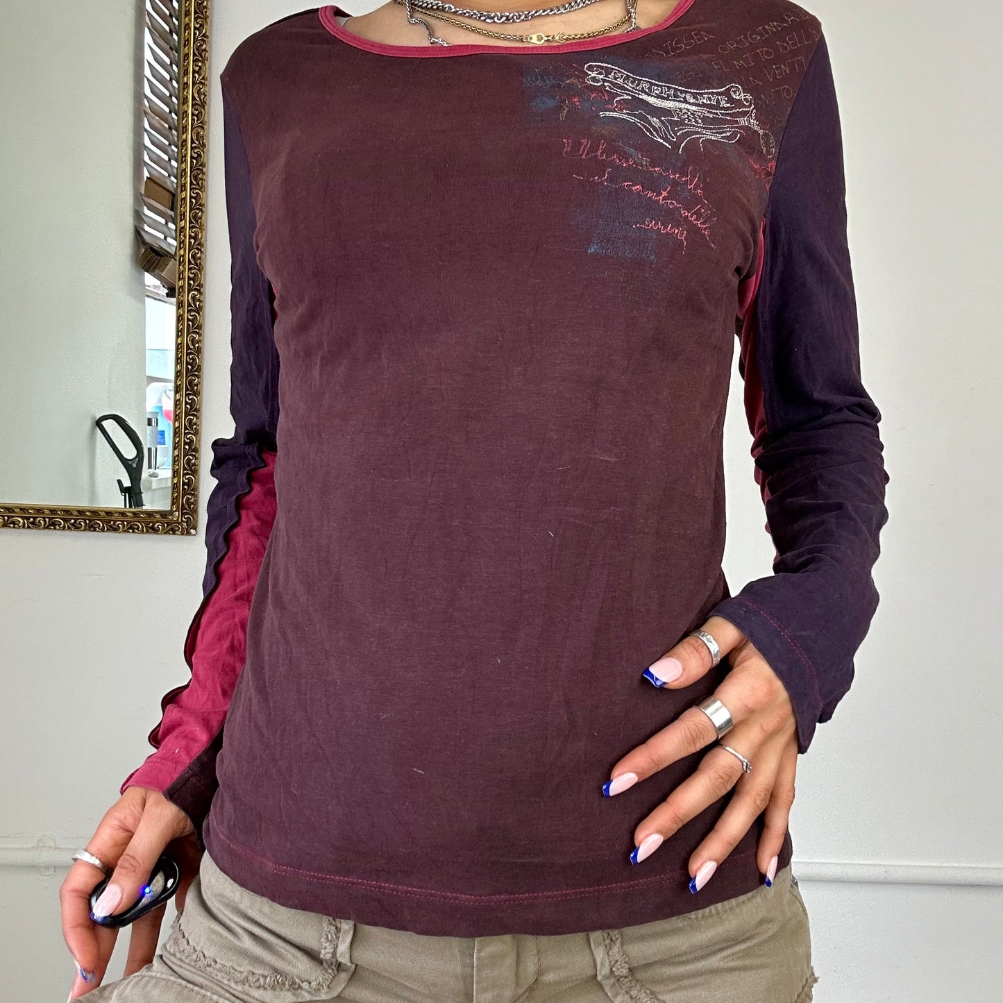 00s multi-colour long sleeve top