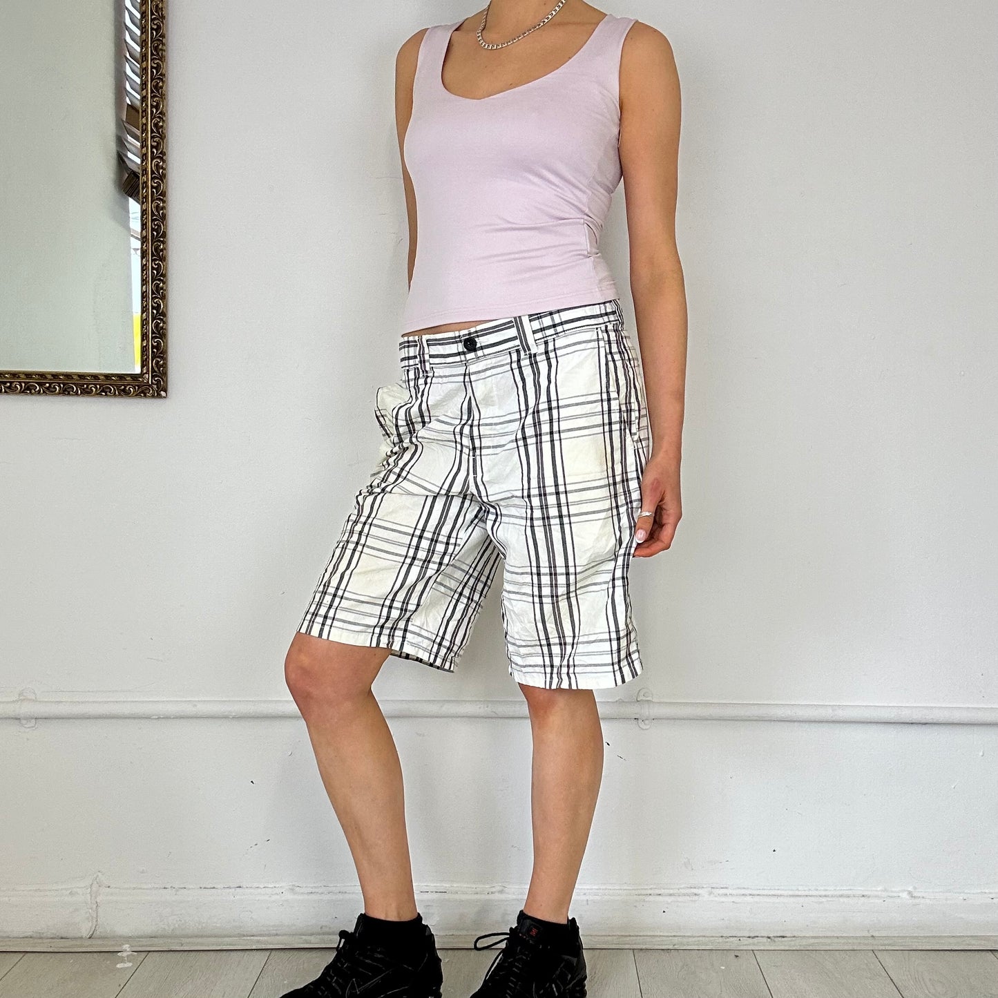 dickies checkered long shorts