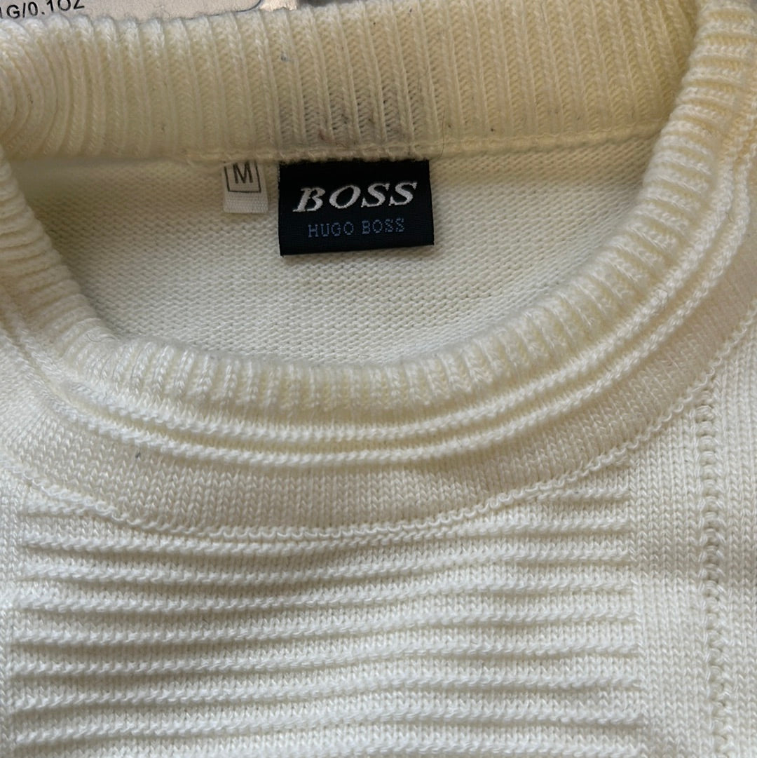 vintage white hugo boss knitted jumper