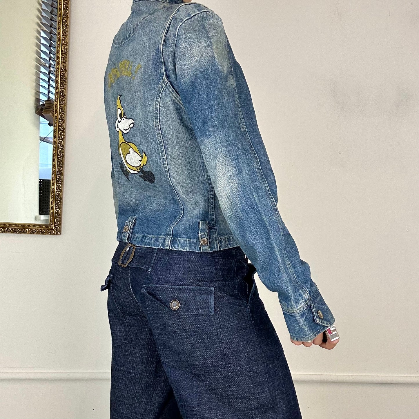 2000's denim zip up jacket