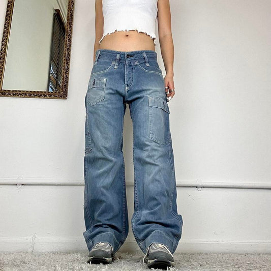 vintage wide leg cargo jeans