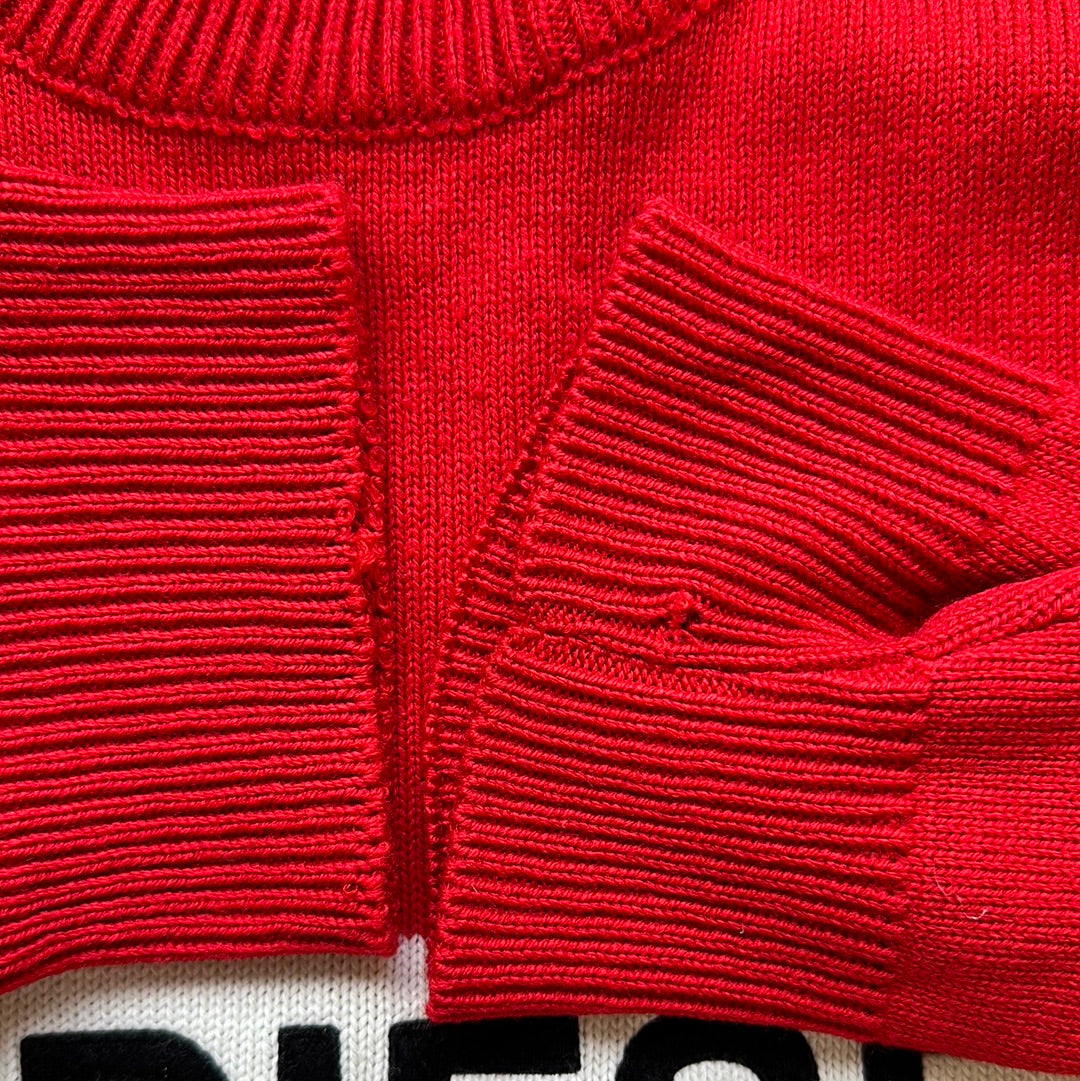 diesel red knitted jumper