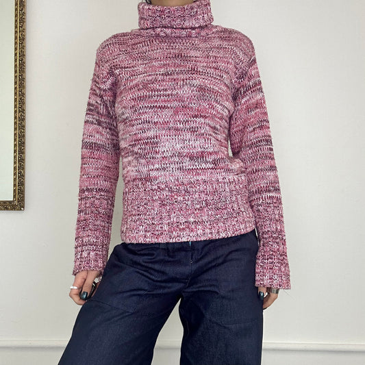 00's chunky knit roll neck jumper