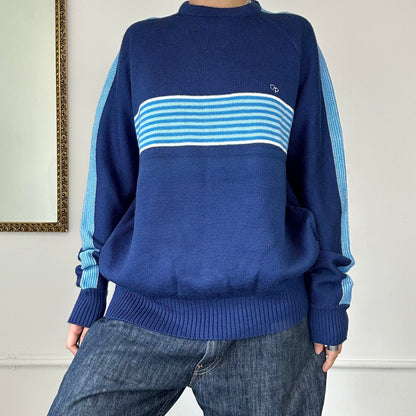 vintage blue striped knit jumper