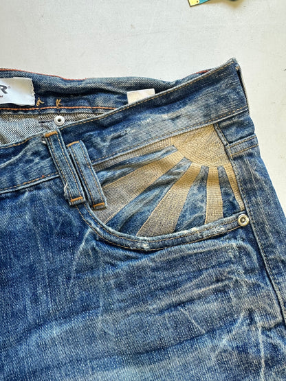 two tone 2000's baggy jeans