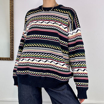 colourful striped knitted lacoste jumper