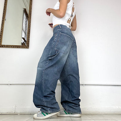 Baggy 90's mid wash cargo jeans