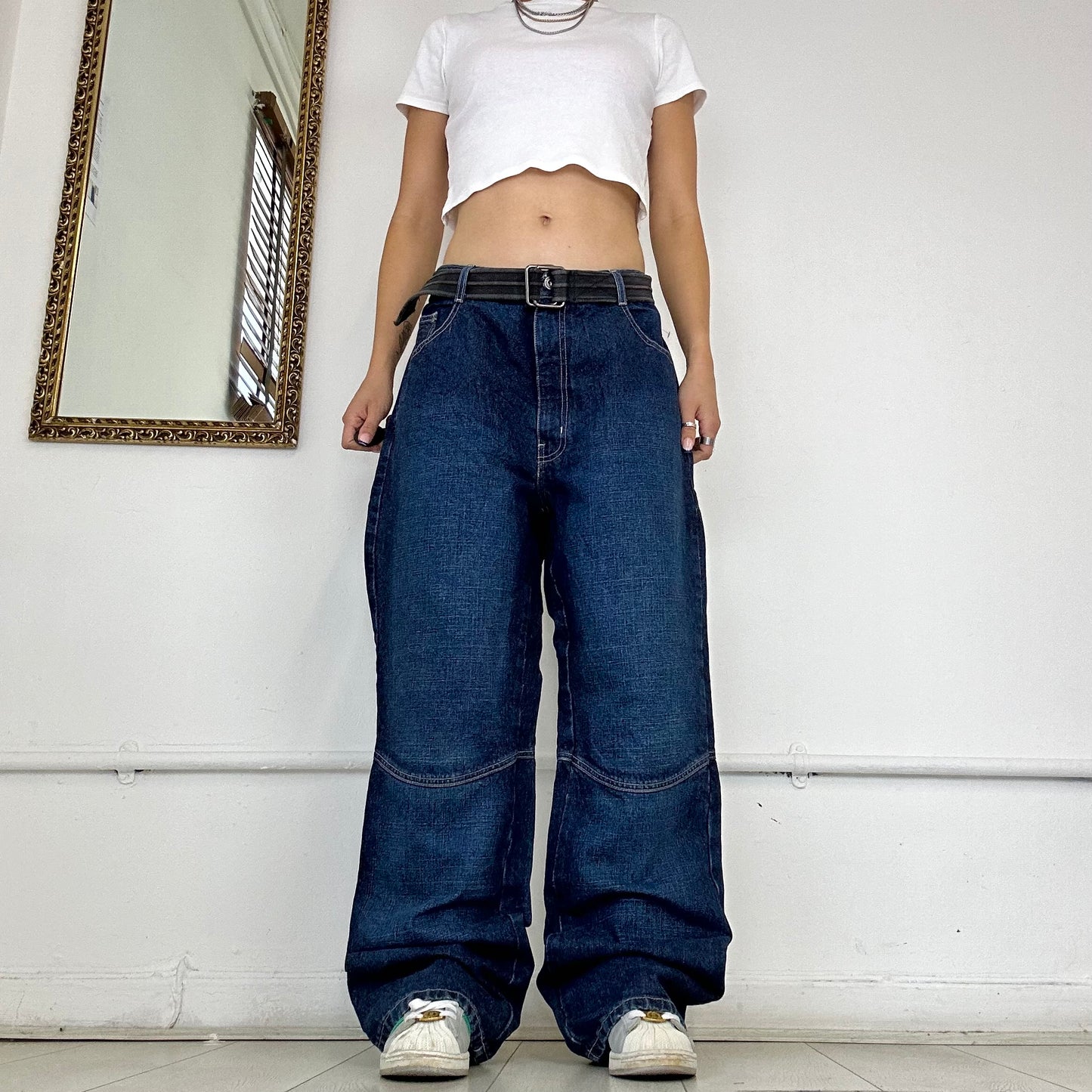 90's dark wash baggy jeans