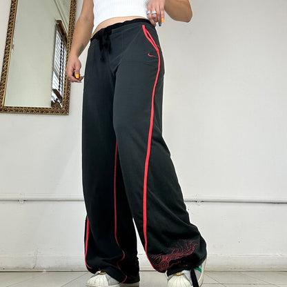 Nike black 2000's tracksuit bottoms