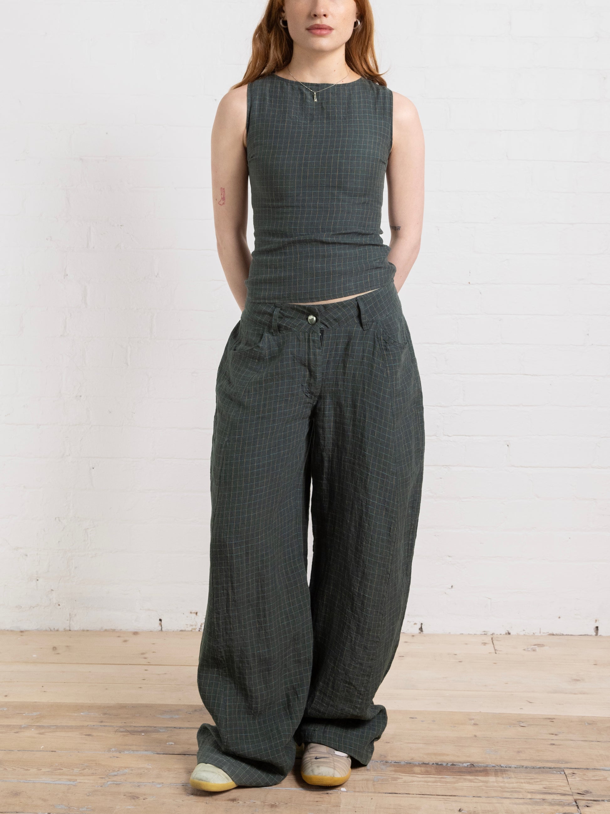 balloon trouser - fern linen