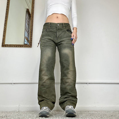 wide leg khaki deadstock jeans