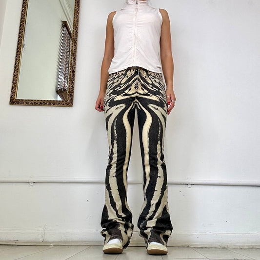 vintage just cavalli sparkly patterned flared trousers