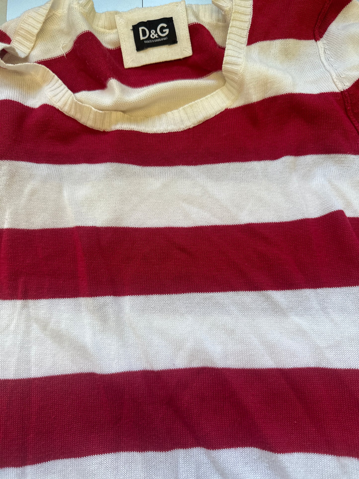 red and white striped dolce & gabbana top