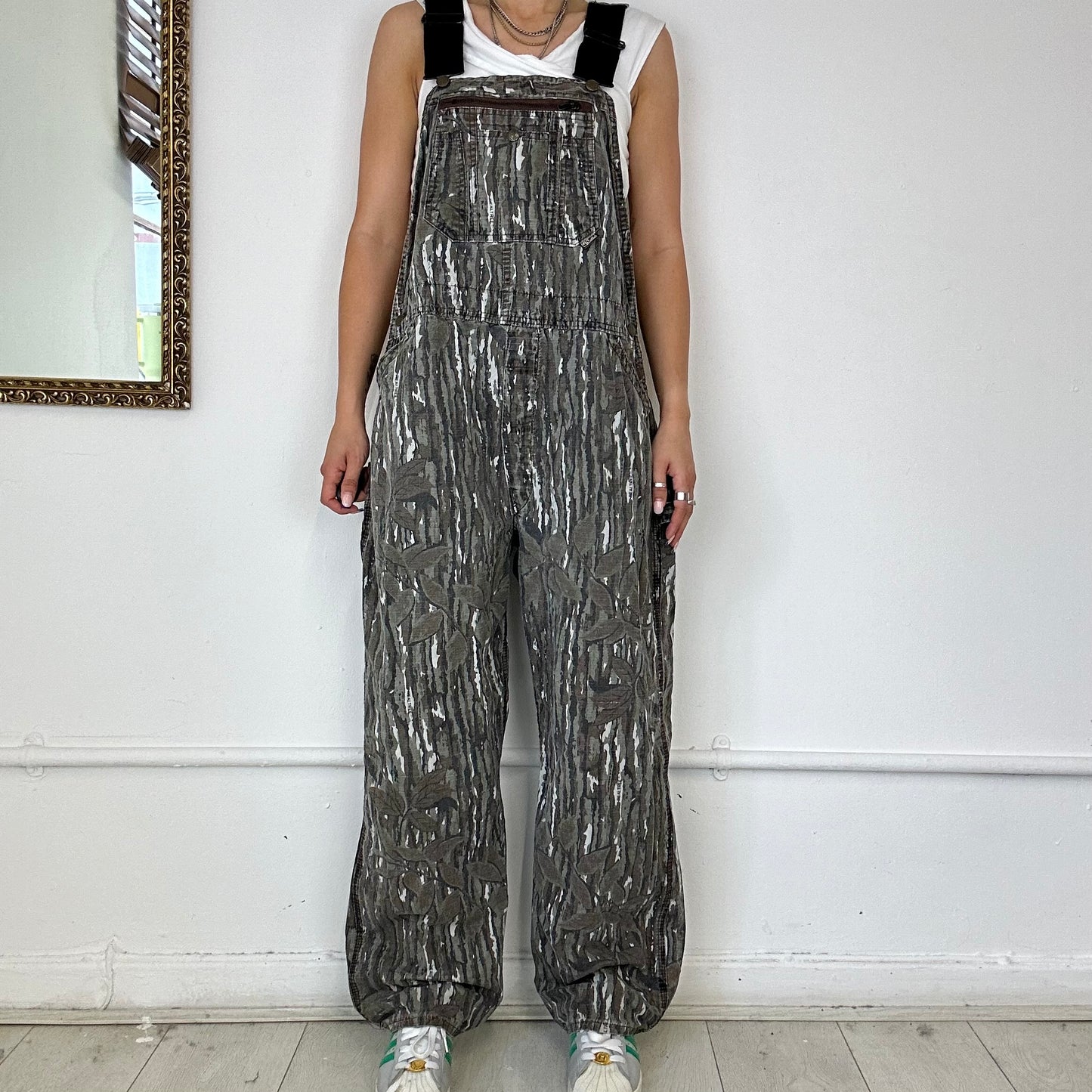 camo print dungarees