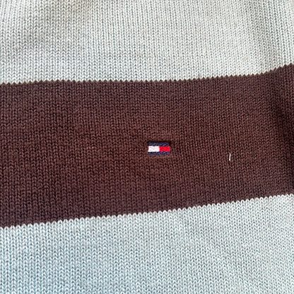 vintage blue and brown striped jumper by tommy hilfiger