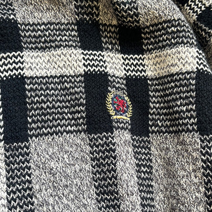 vintage grey & black checkered tommy hilfiger knit