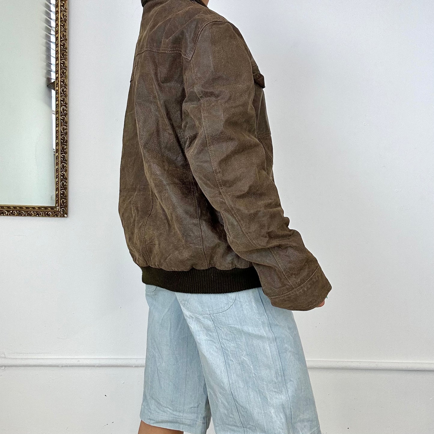 vintage brown leather jacket