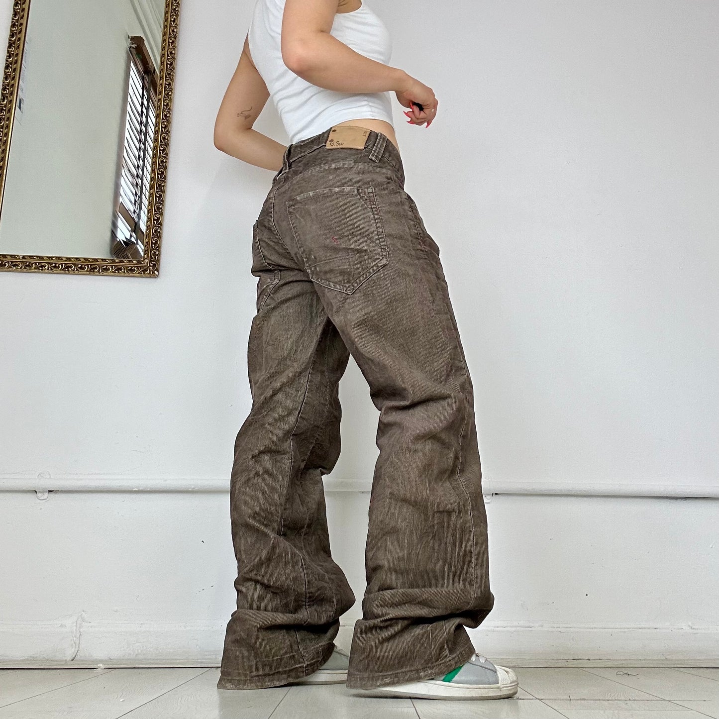 g-star brown baggy corduroy trousers