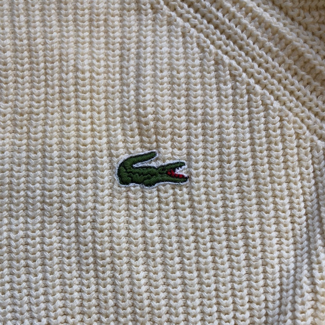 90’s lacoste cream knit jumper