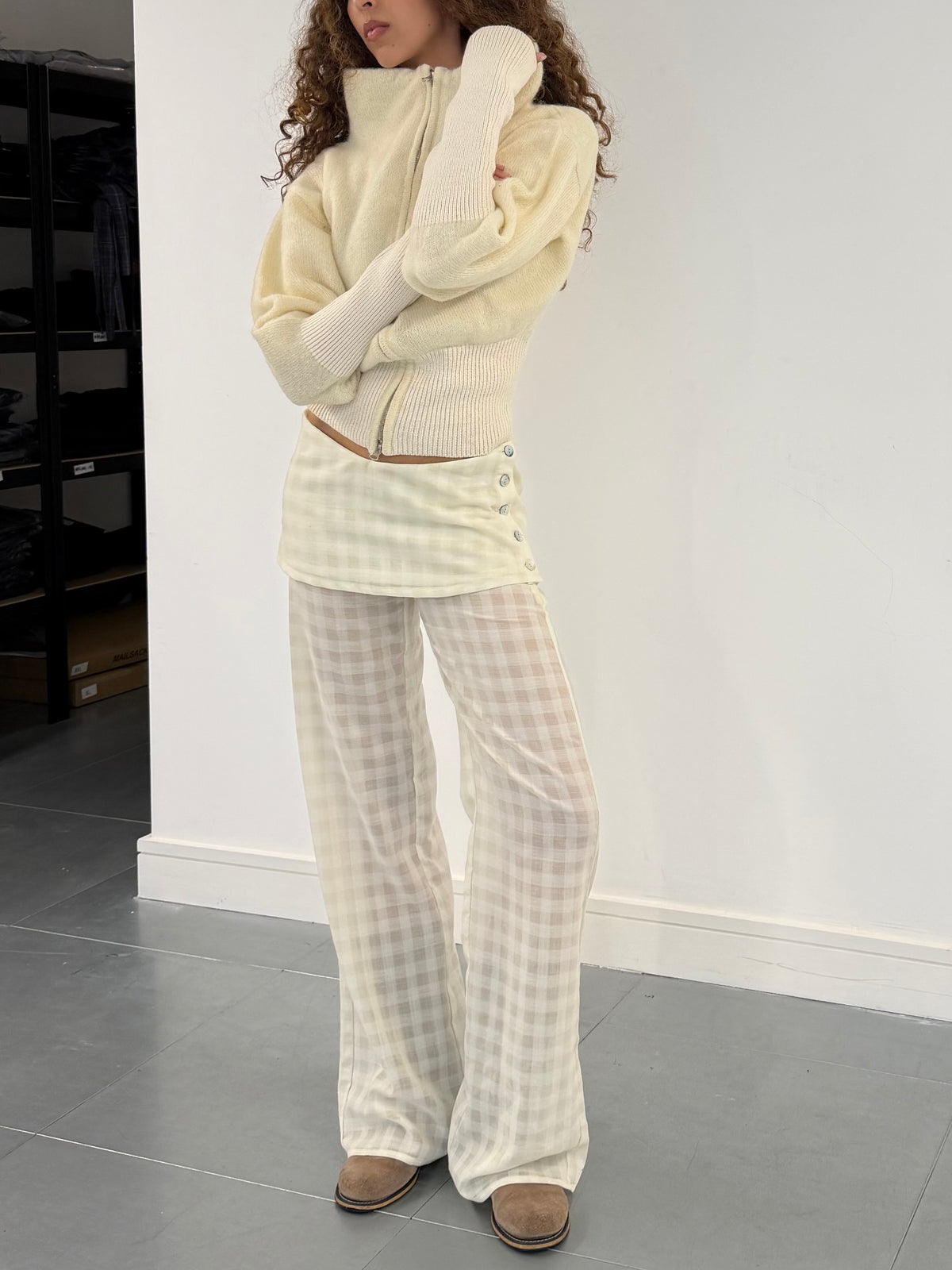 shay trouser - ivory wool