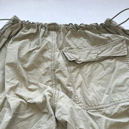 khaki parachute cargo trousers