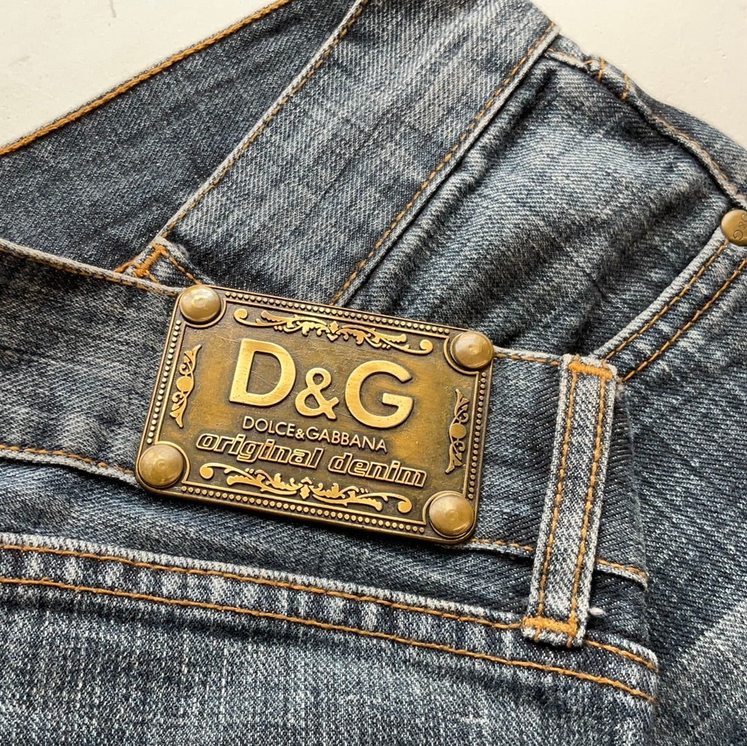 dolce & gabbana baggy dark wash jeans