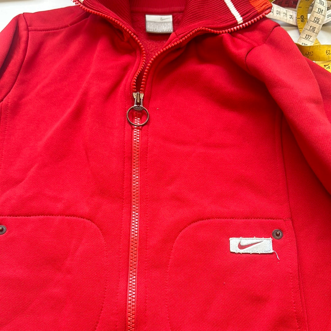 90s red nike dual zip sports jacket