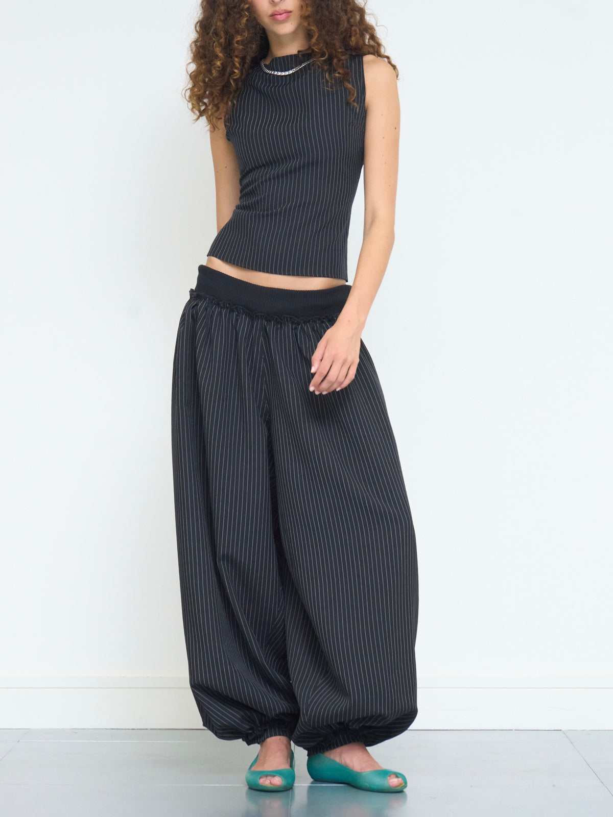 hayley pant - black pinstripe