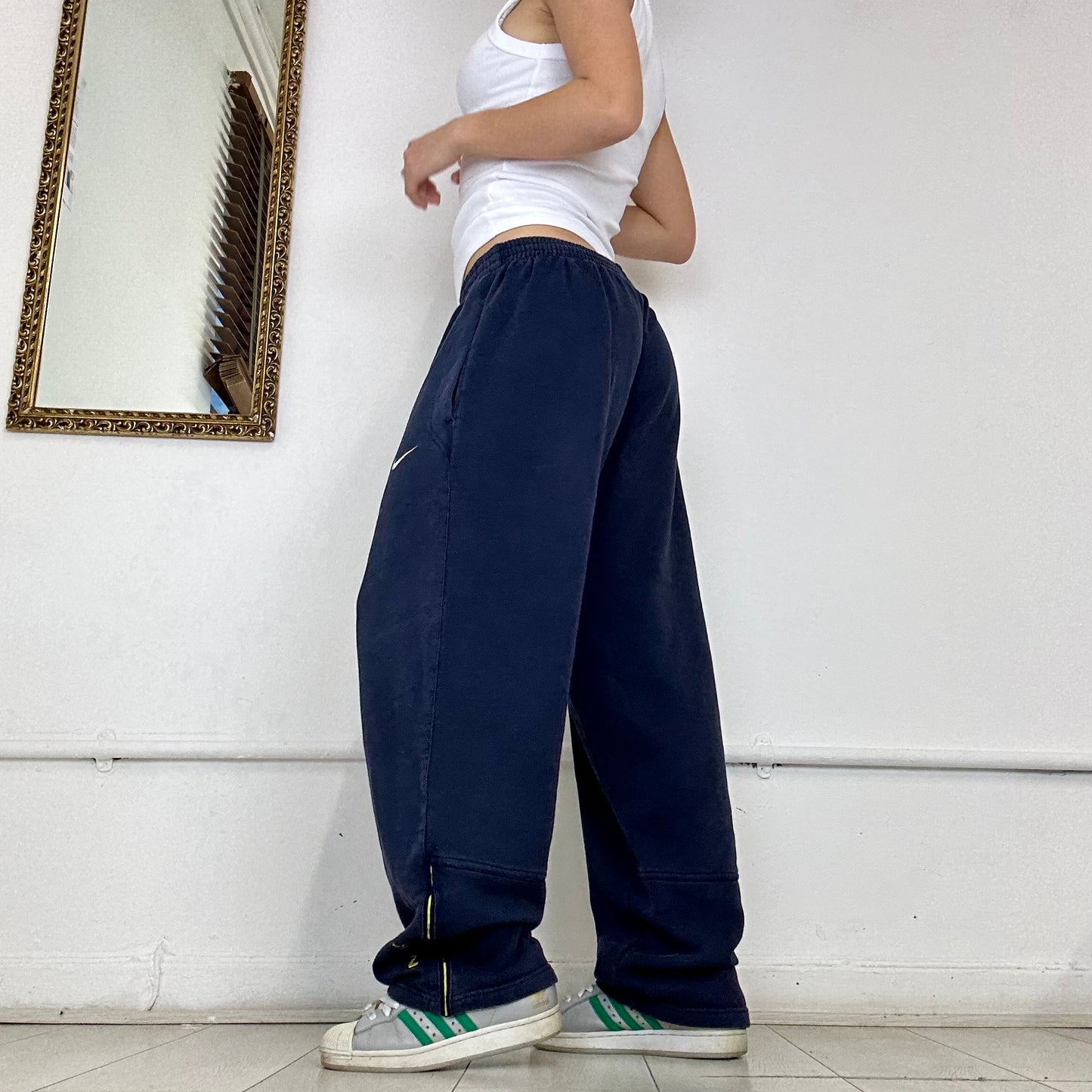 vintage navy nike jersey joggers