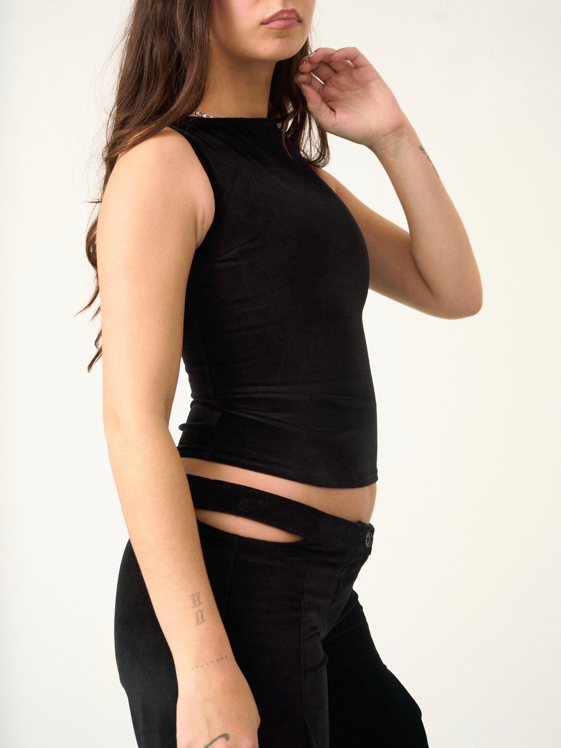 charlie top - black velvet