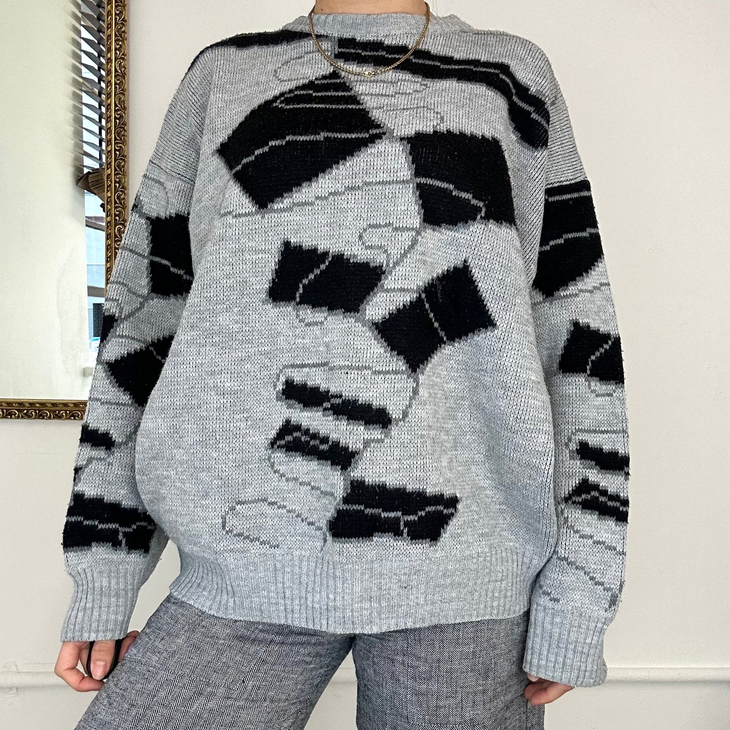 90's patterned knitted jumper