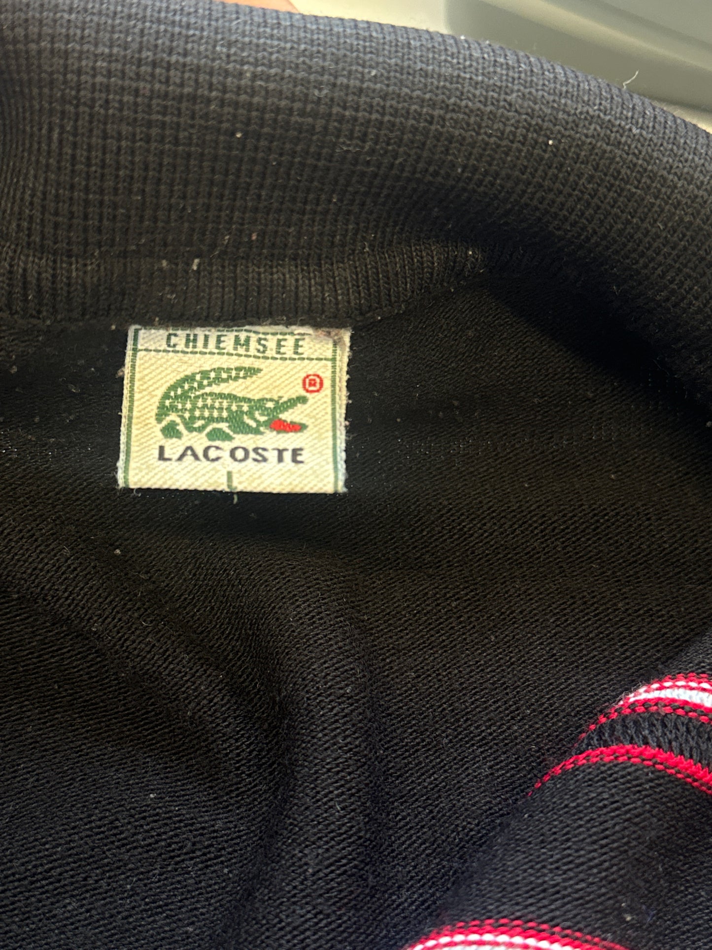 vintage lacoste striped polo jumper