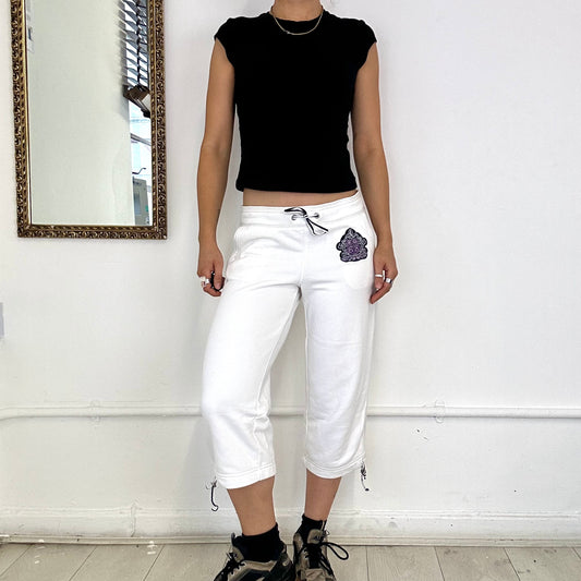 espirit white capri jogger bottoms