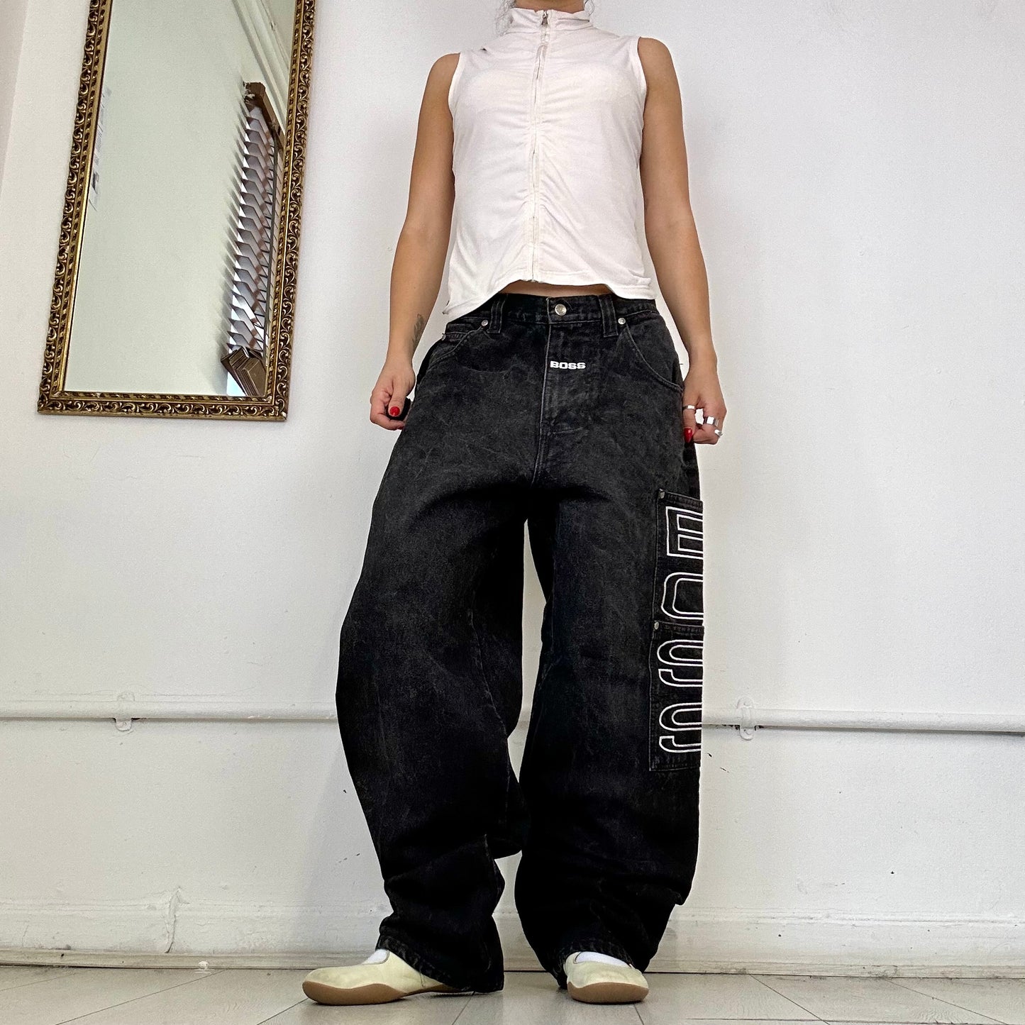 vintage BOSS baggy black jeans