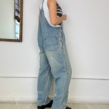 vintage light wash dungarees