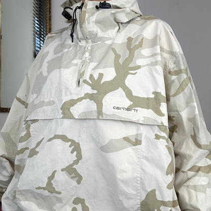 cream carhartt camo rain jacket