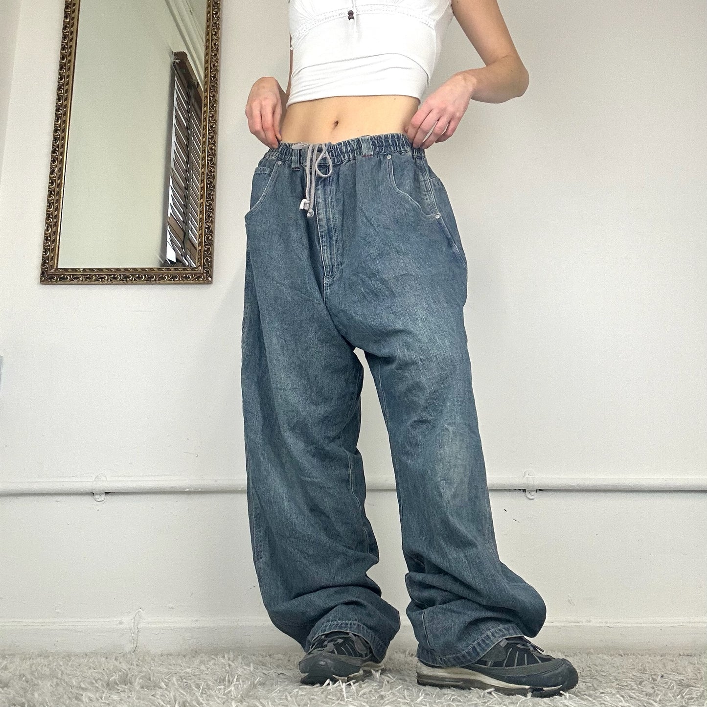 00's baggy drawstring waist jeans