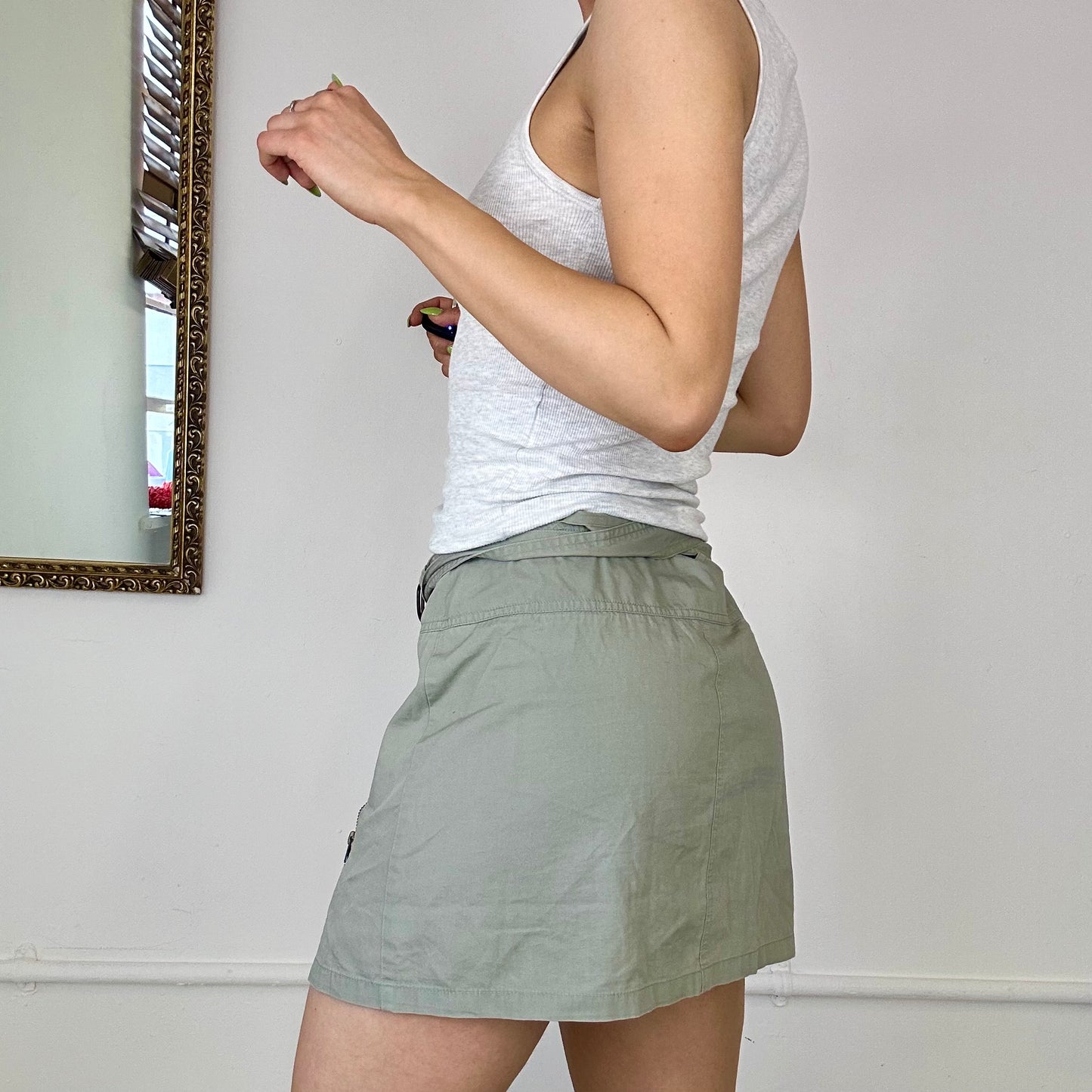 2000's sisley utility mini skirt