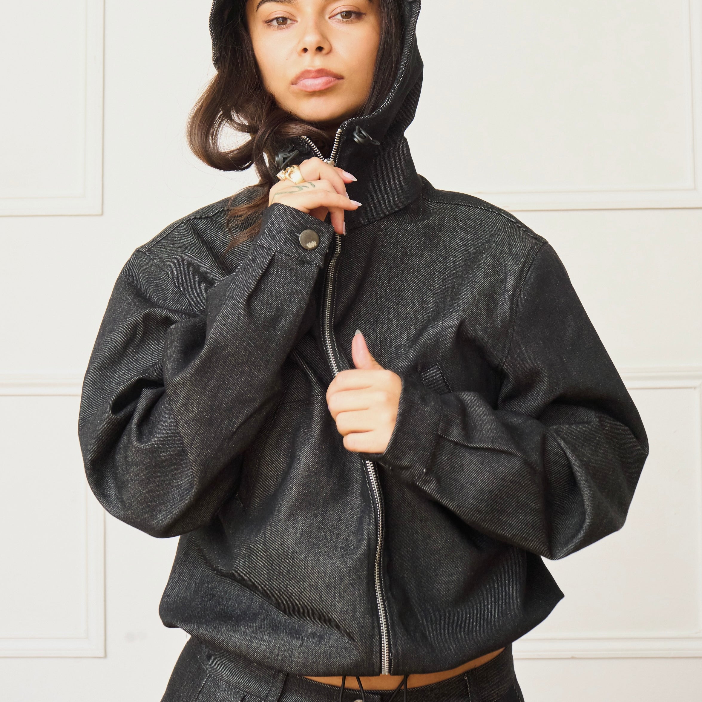 jamie jacket - dark grey denim