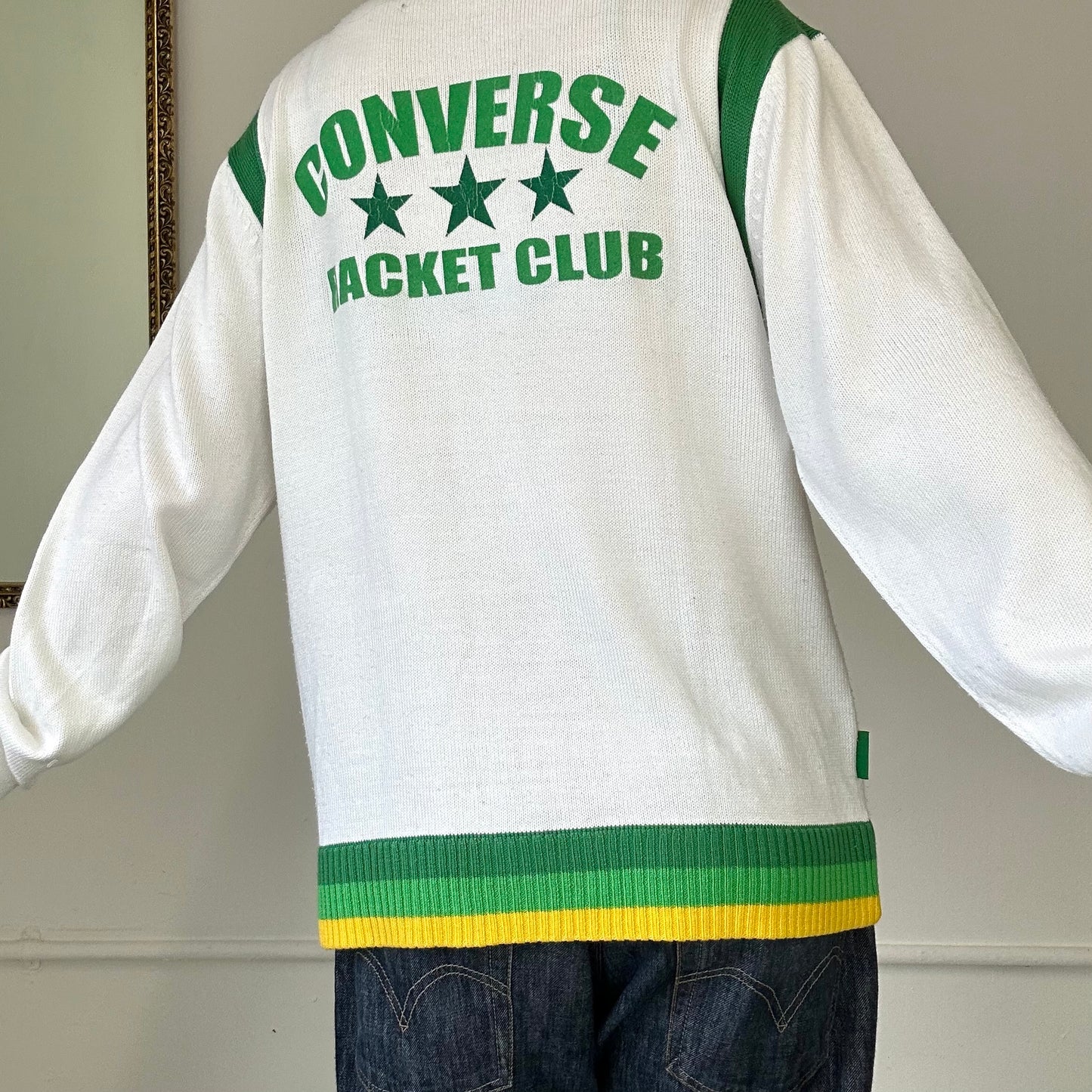 2000's converse zip up knitted jacket